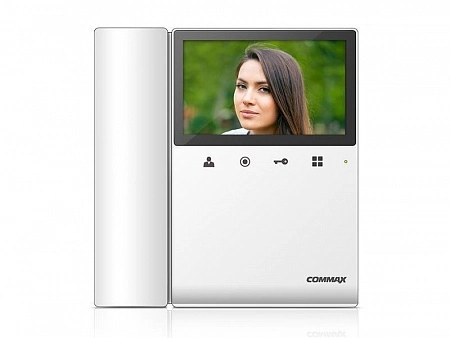 COMMAX CDV-43KM/VIZIT (Белый) Монитор цветного видеодомофона, дополнительно вызов аудио/видео (при наличии камеры) от координатного подъездного домофона + 3-х вызывных блоков и 1-й камера наблюдения, AC 110-240В