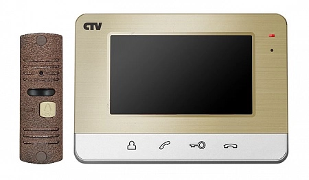 CTV-DP401 CH (Champagne/Bronze) Комплект цветного видеодомофона, в составе: панель CTV-D10NG BR, монитор CTV-M401 CH