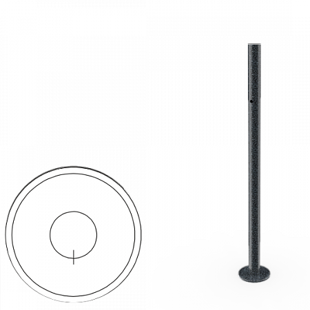 Oxgard ВЗР 1702R-02.01-05 Стойка ограждения базовая с отверстием под фиксатор (антик серебро, черный).